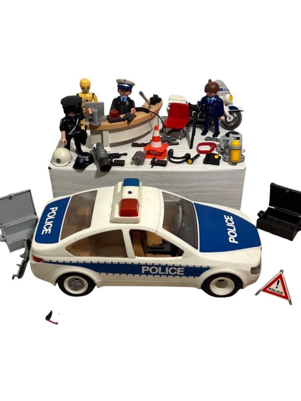 Playmobil Police Station Large Lot With Figures Car Motorcycle & Accessories